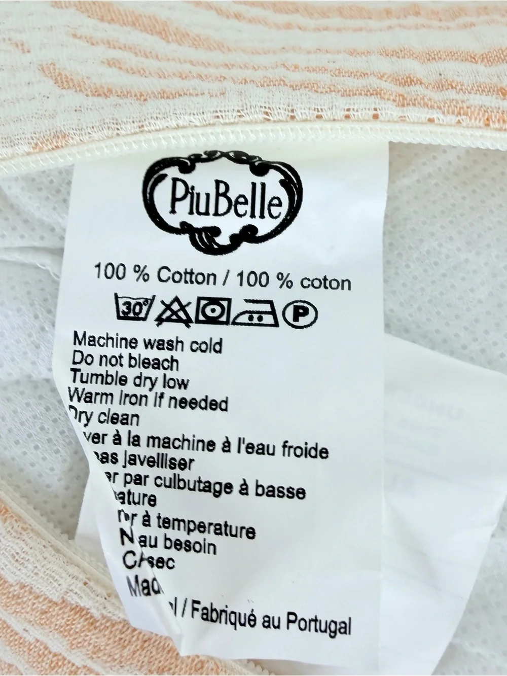Piu Belle Peach Print Lumbar Throw Pillow PiuBella 24”